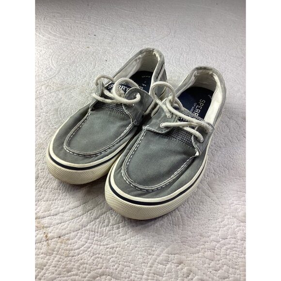 Sperry Mens Gray Canvas Boat Shoes*Memory Foam & Non-Slip Rubber Soles*Size 8.5 - Picture 1 of 10